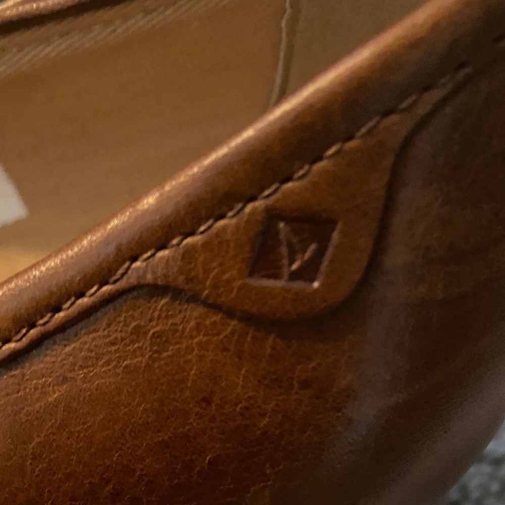 Sperry Brown Leather Loafers with White Stitching - Picture 6 of 8